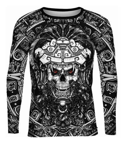 Playera Full Print Manga Larga Talla Extra 3xl