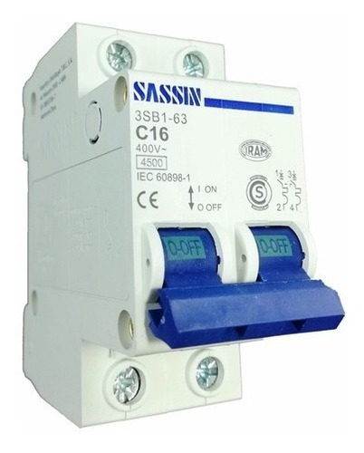 Llave Termica 2 Polos 20a Autorizada Sassin