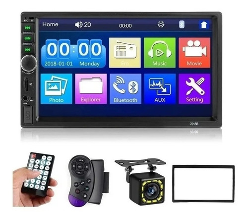 Imagen 1 de 10 de Mirrorlink Autoestereo 7' Tactil Mp5 Con Camara De Reversa