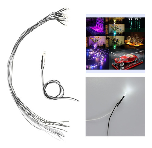 30pcs/pack 3mm Precableado Micro Mini Led Dc3 6v Diodos