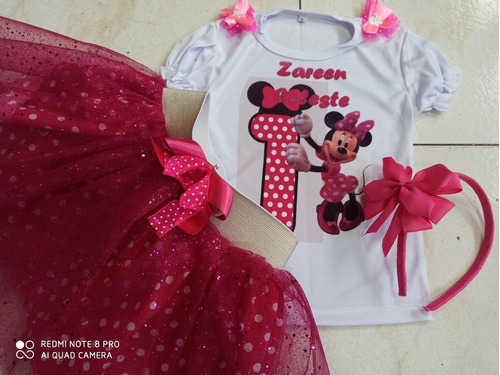 Conjunto Tutú Minnie Pepa Niña Personalizado Con Nombre