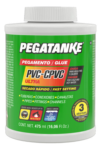 Pegamento Pegatanke Pvc-cpvc Ultra 475ml