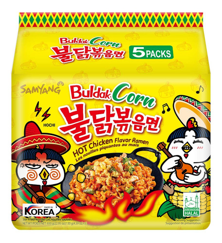 Samyang - Ramen Coreano Picante Con Sabor A Maiz Buldak De P