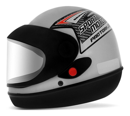 Capacete Masculino Adulto Sport Moto Pro Tork Cor Prata Desenho Solid Tamanho do capacete 56