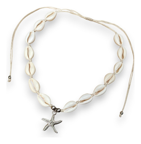 Collar Choker Caracoles Buzios Estrella Mar Colgante Acero