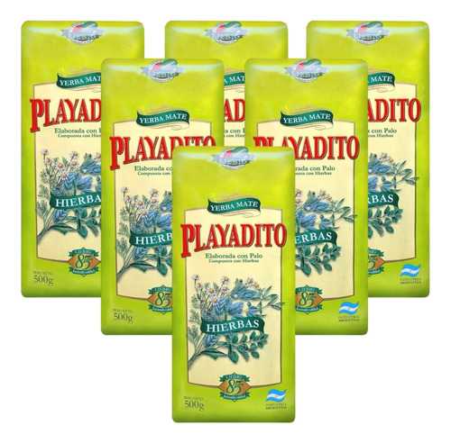 Yerba Playadito Con Hierbas 500gr X 5 Unidades