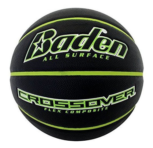 Baden Crossover Flex Compuesto Baloncesto, Negro / Verde, 28