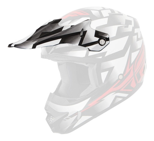 Pala Visor Para Capacete Fly Racing Kinetic Block Out (branco/vermelho)