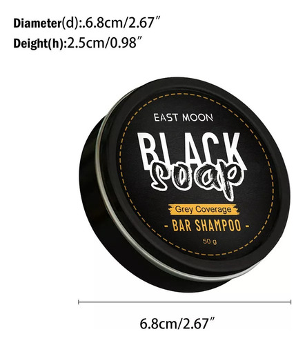 3pcs Shampoo Para Hombre Tinte Negro Jabon En Barra