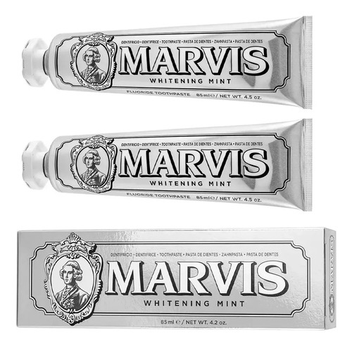2 Varillas Marvis Pasta Dientes Menta Blanqueadora 85 Ml