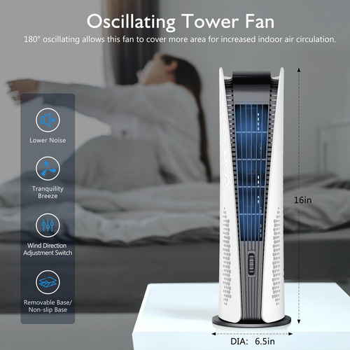 Ventilador De Torre Sismel Para Quarto Oscilante Sem Lâmina