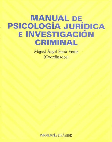 Libro Manual De Psicología Jurídica E Investigación Criminal