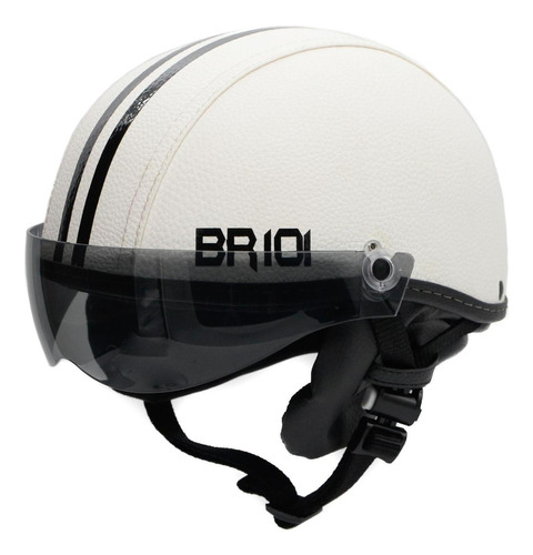 Capacete Coquinho Scooter Elétrica Bike Branco Viseira