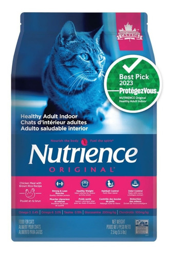 Nutrience Original Adulto Indoor Gato Saludable2.5kg/fauna S