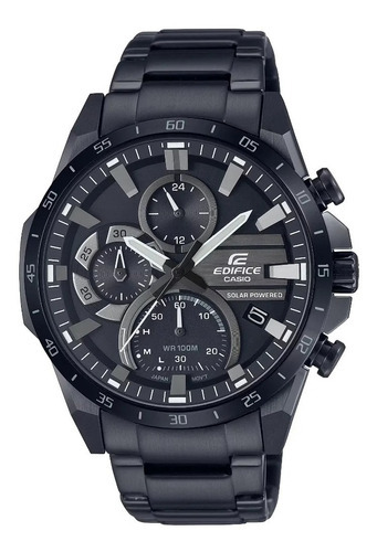 Reloj Casio Cronógrafo Eqs-940dc-1av Hombre Ts Color De La Correa Negro Color Del Bisel Negro Color Del Fondo Negro