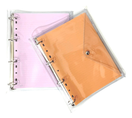 Univ. Libreta de encuadernación anillada, PVC, pastel, 96 fls + 6 div, color naranja