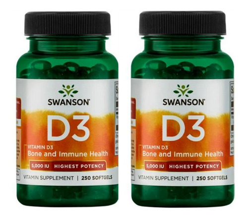 Vitamina D3 Ultra 5000ui 250 Softgel Pack 2x Enviogratis