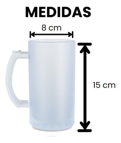 Chopp Vidrio Esmerilado Para Sublimar Transparente X 20 Uni Blanco Esmerilado
