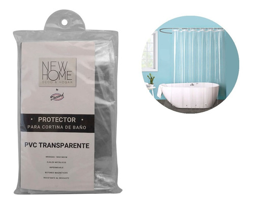 Protector Para Cortina De Baño Pvc Transparente 180 X 180 Mt