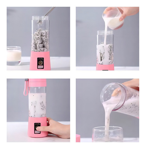 Titanfinity - Licuadora De Jugo De Batería Portátil Y Rec. Color Rosado