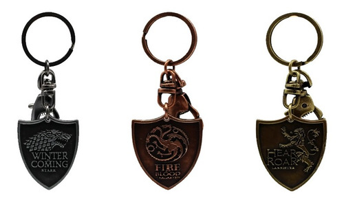 Imagem 1 de 1 de Kit De Chaveiros De Metal Game Of Thrones Casas 1007088