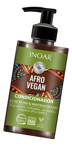 Condicionador Cachos Vegano Inoar Afro Vegan 300ml