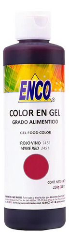 Color Comestible Gel Enco Rojo Vino 250 Gramos 2451-250