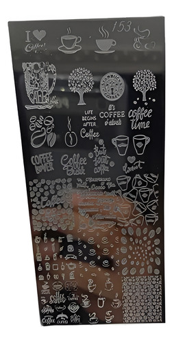 Placas Para Sellos Uñas Cafe