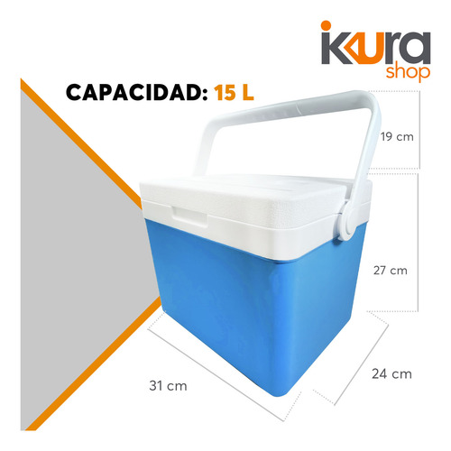 Hielera Portátil 16qt 15lts Adir 12115 Para 24 Latas Azul