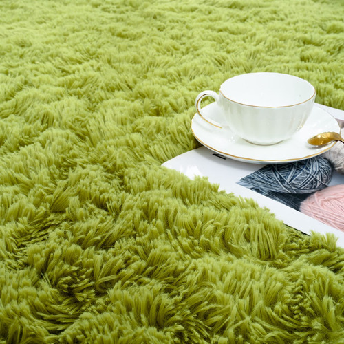 Alfombra Iseau Fluffy Green Shaggy De 150 Cm X 240 Cm Para H