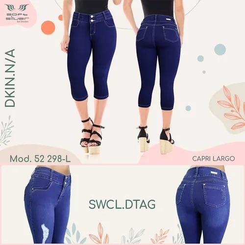 15 Pantalones Capri pescador Mezclilla Para Dama Capes015