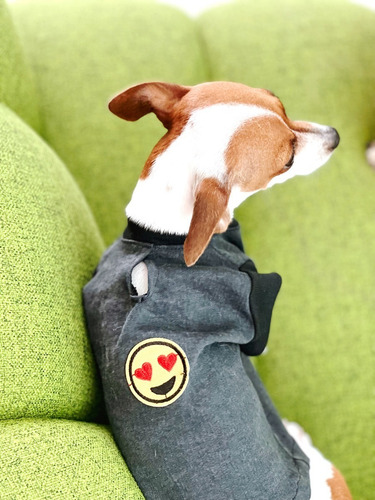 Imagen 2 de 4 de Chaleco Denim Para Perro Xs Con Aplique