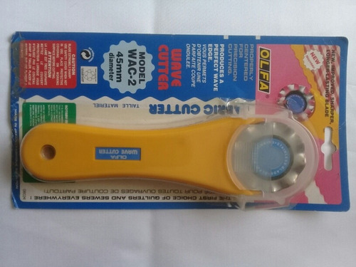 Rodaja. Corta Tela, Cutter , Ondas, Marca Olfa. 45mm Wac-2