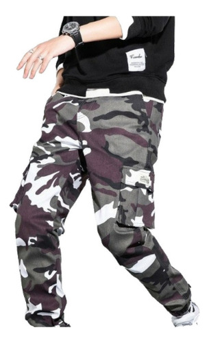 Camuflaje Hombres Skinny Pantalones Militar Algodón Multi