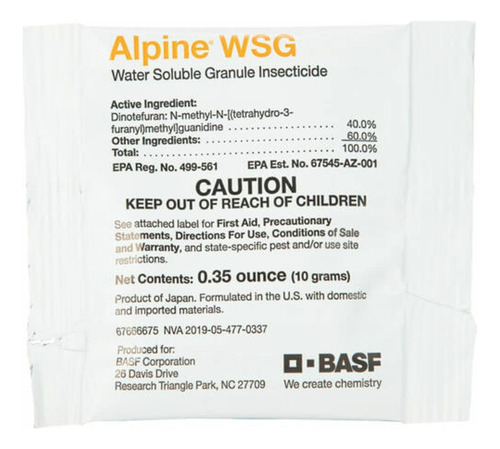 Alpine Wsg - Paquete Soluble En Agua De Insecticida De Gránu