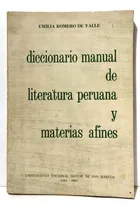 Comprar Diccionario Manual De Literatura Peruna Y Materias Afines