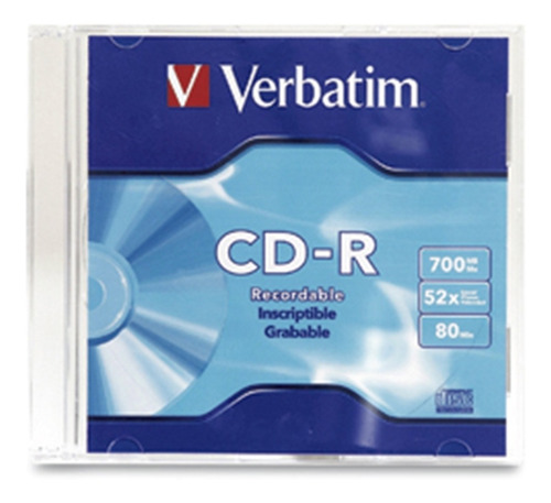 Discos Cd-r Verbatim 94776 700 Mb 80 Min 52x Slim Case