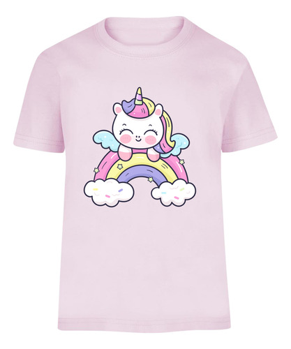 Playera Camiseta Infantil Lindo Unicornio En Arcoíris