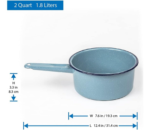 Sarten Esmaltada Cinsa De 2 Cuartos De Galon (color Azul)...
