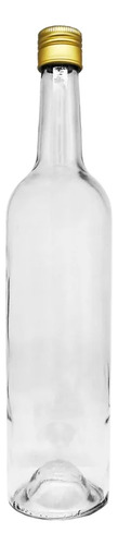 Garrafa Vidro Bordalesa 750 Ml Frasco 10 Un C/tampa Dourada