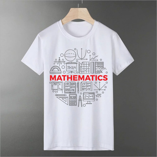 Camiseta Blanca Sublimación De Calidad Estampada Matemática5