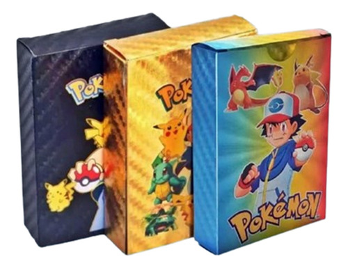 X55 Cartas Pokemon Metalizadas Coleccionables