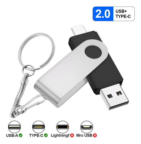 Pendrive 16gb Usb 2.0 Memoria Usb De Plástico Type-c Orange