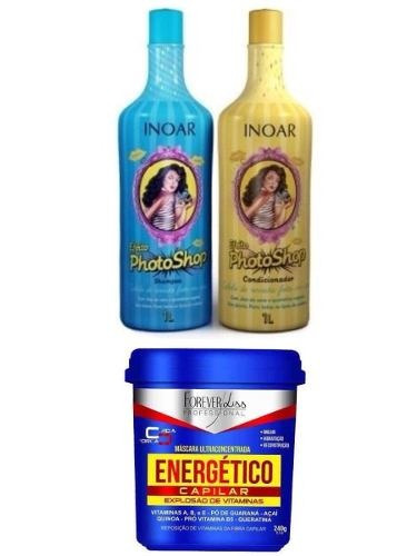 Inoar Kit Photoshop 2x1litro+ Energético Forever Liss 240g