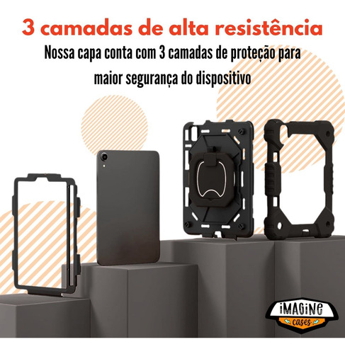 Capa Anti Impacto Com Alça Para iPad A16 11a A3354 A3355