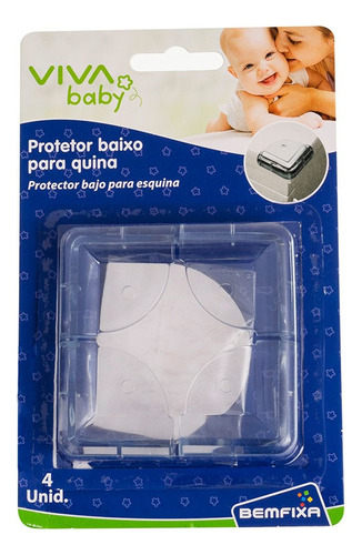 Protetor Para Quina Baixo Pvc Autoadesivo Com 4 Un - Bemfixa