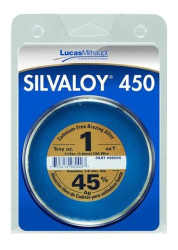 Soldadura De Plata Lucas Milhaupt Silvaloy 450 45% 1/16in 1.