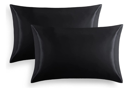 Fundas De Almohada Estándar Seda Pura Suaves 2pack