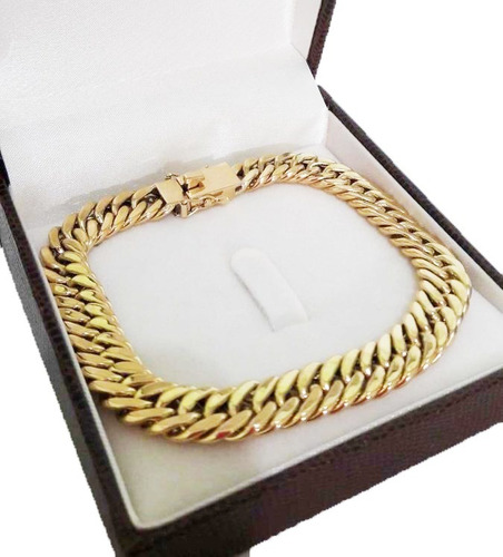 Pulseira Elos Duplos 25 Gramas 12mm Ouro 18k Frete Gratis