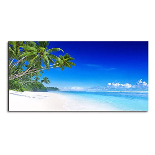 Beach Canvas Wall Art For Living Room, Piy Blue Sea Wit...